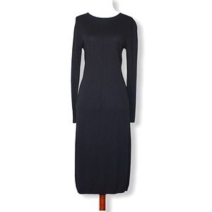 Catherine Malandrino Long Sleeve Black Midi Dress